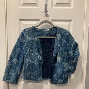 Eileen Fisher Shibori Cotton Jacket ~ Blue (S/M)